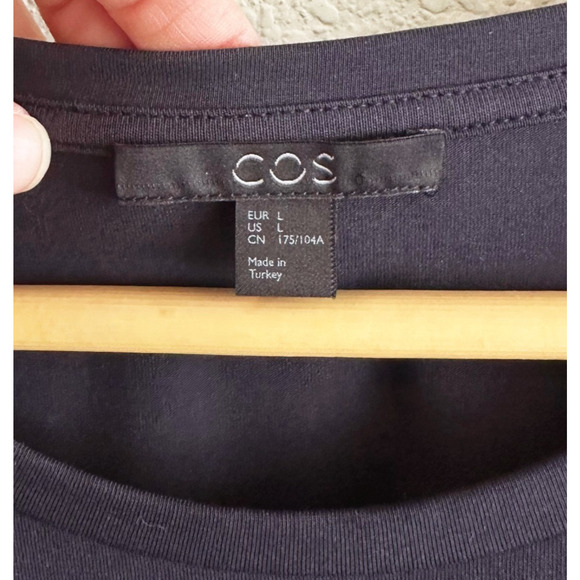 COS Midi Trapeze/Tent Dress Large Minimalist Modern Capsule Oversized Navy Swing - Picture 5 of 8